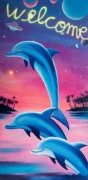 Cosmic Dolphins Beach Towel, 2019, 150 × 73 cm