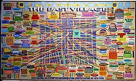 Jerry Saltz's Annotations on Loren Munk’s "The East Village" Map Painting on nymag Vulture