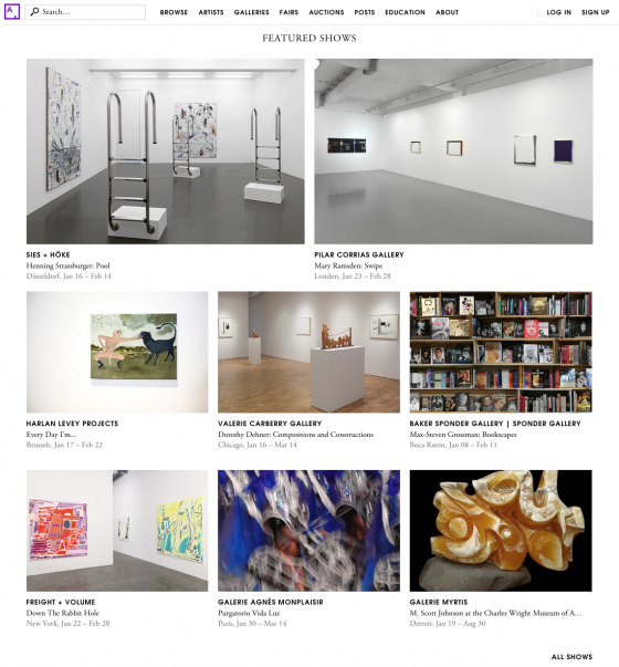 Margaux Ogden "Down The Rabbit Hole" featured show on Artsy's homepage