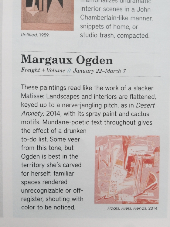 Margaux Ogden featured in BLOUIN ARTINFO